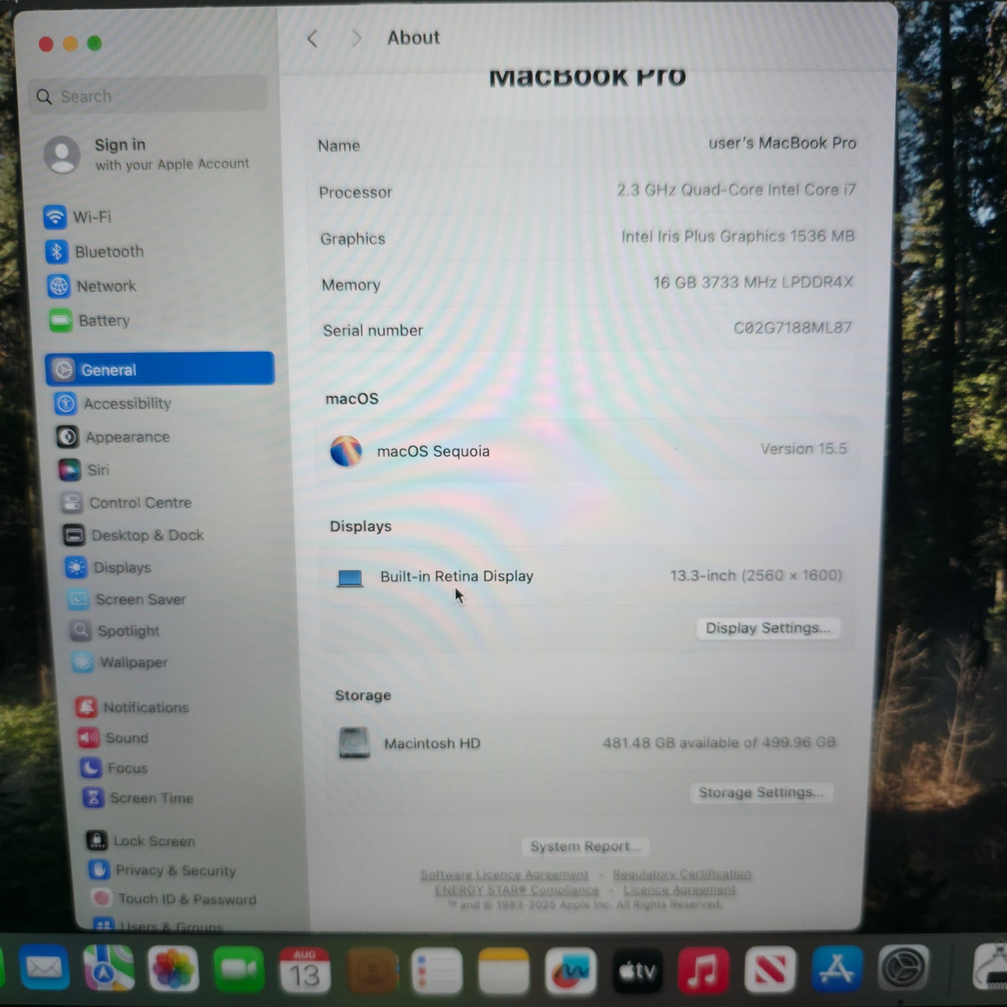 Apple Macbook Pro 13" 2020 - Intel i7 CPU/16GB Ram/512GB SSD