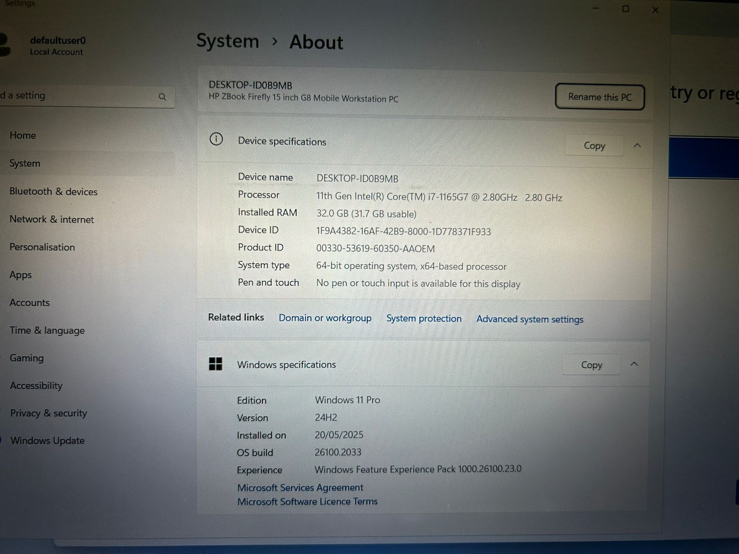 HP Zbook Firefly 15 G8 - Intel i7-1165G7/32GB Ram/1TB SSD - Windows 11
